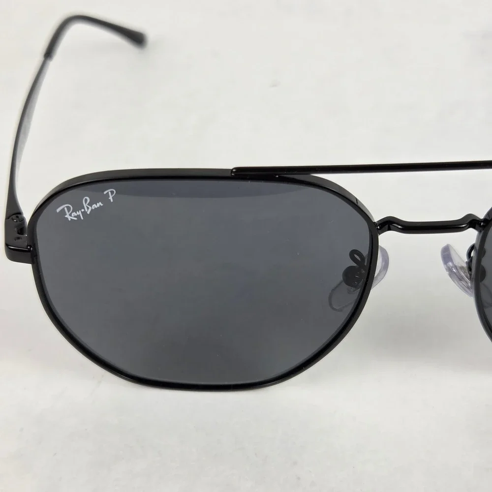 Ray-Ban RB3724D Black Polarized Aviator Sunglasses 59-18 Unisex Large Frame